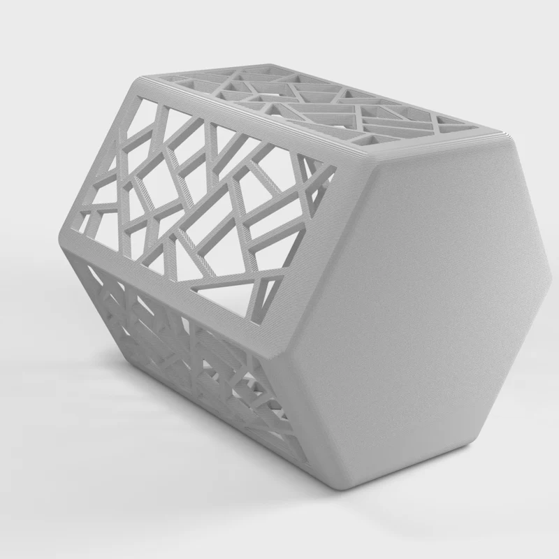 Porte-crayon hexagonal avec motifs rectangulaires