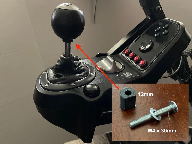 Extension du bouton du levier de vitesse 12mm pour Logitech G25 G27 G29