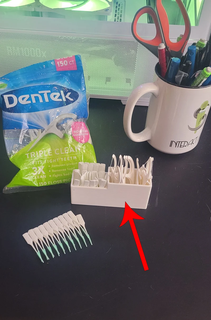 Organisateur pratique pour fil dentaire et cure-dents