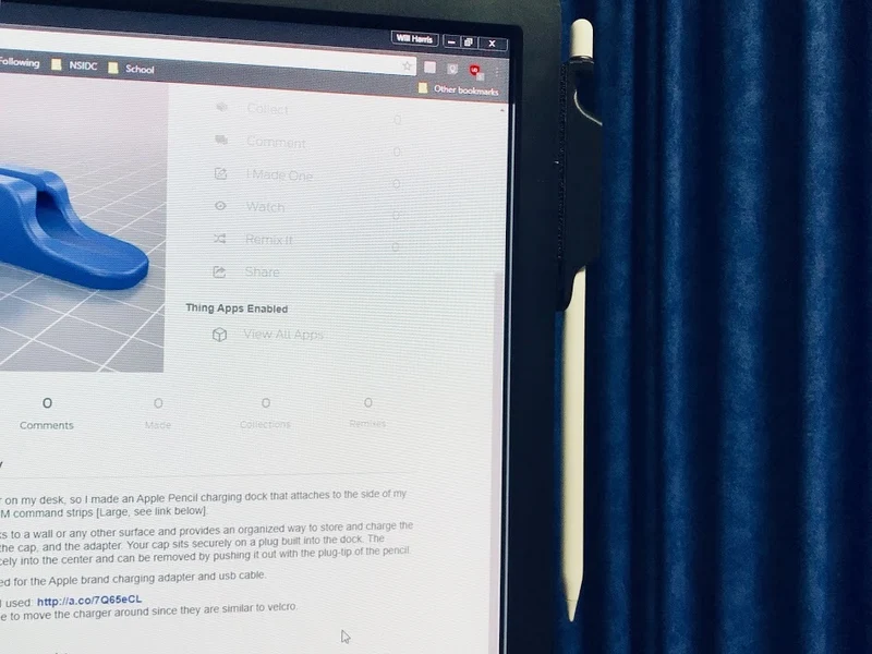 Station d'accueil de chargement de l'Apple Pencil pour support de moniteur