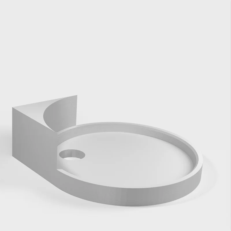 Tablette d'angle avec trou pour câble