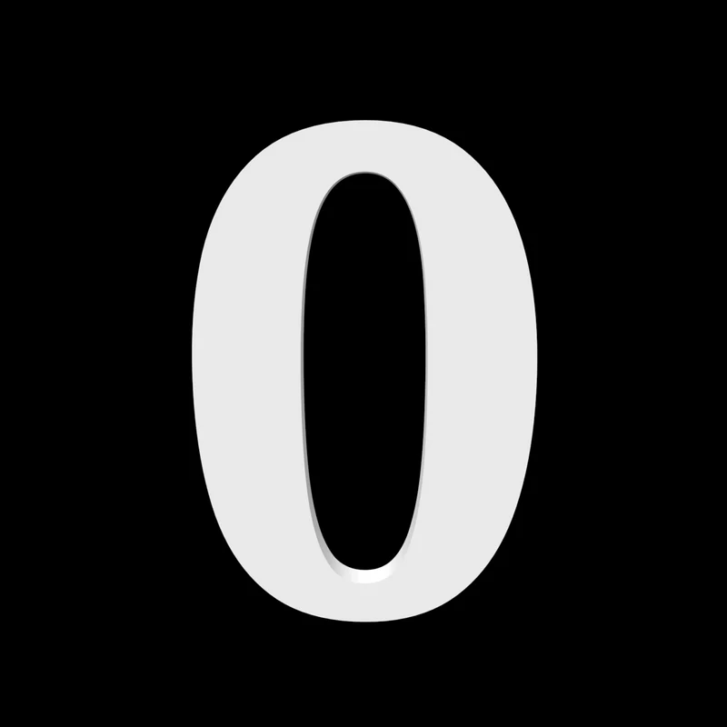 Numéro de maison 0 - Noto Serif - 170 mm de haut - 10 mm de profondeur