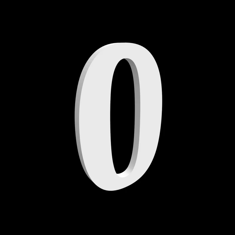 Numéro de maison 0 - Noto Serif - 170 mm de haut - 10 mm de profondeur