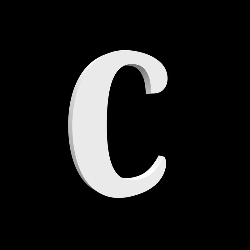 Lettre maison C - Noto Serif - 170 mm de haut - 10 mm de profondeur