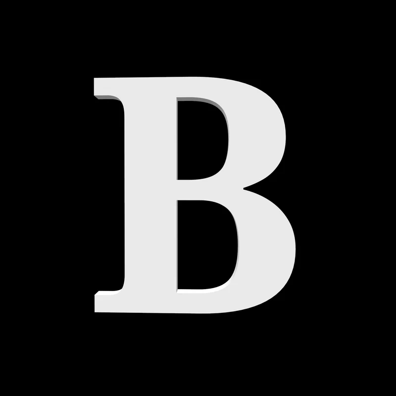 Lettre maison B - Noto Serif - 170 mm de haut - 10 mm de profondeur