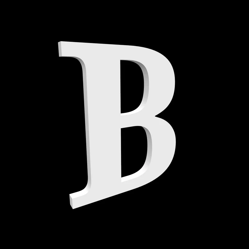 Lettre maison B - Noto Serif - 170 mm de haut - 10 mm de profondeur