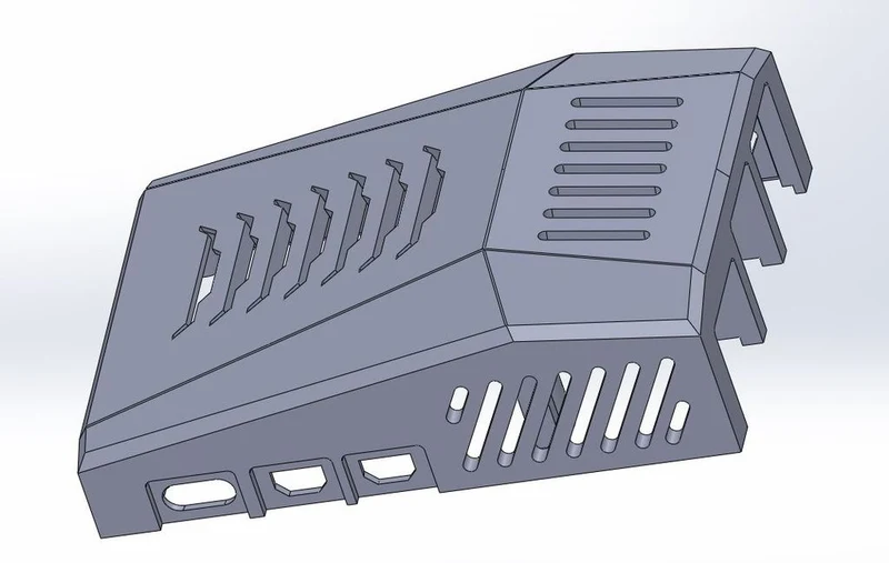Étui pour Raspberry Pi 5 avec ventilation et espace pour les accessoires originaux