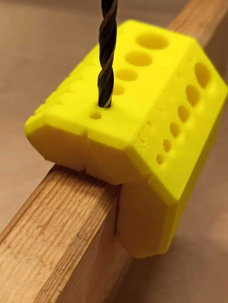 Guide-mèche à 90 et 45 degrés avec barres, bords et côtés de 2 cm