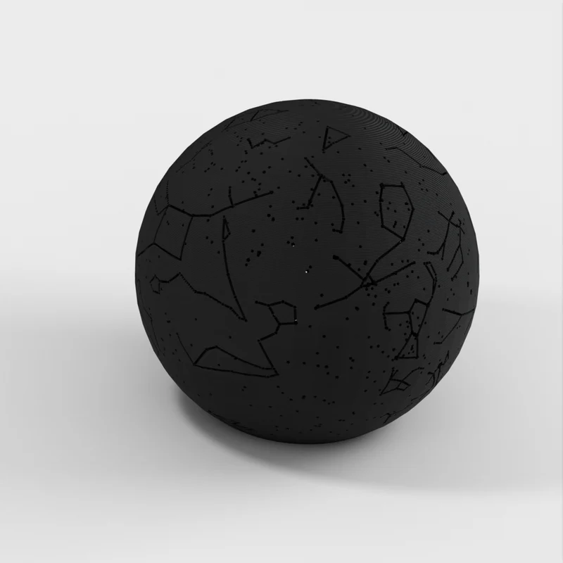 Sphère céleste avec constellations et emplacement des étoiles