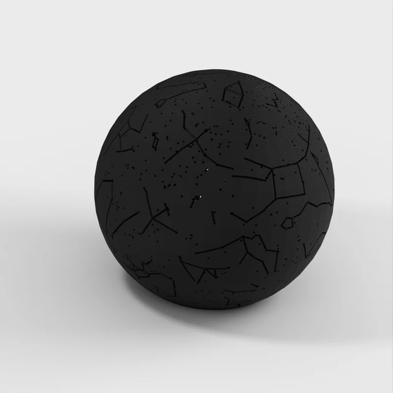 Sphère céleste avec constellations et emplacement des étoiles