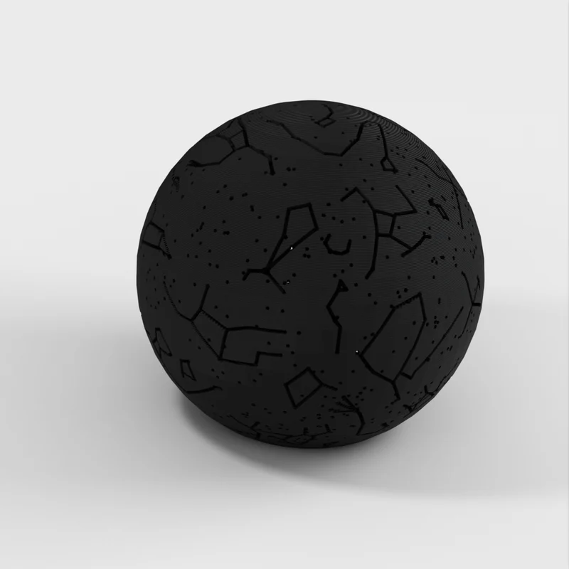 Sphère céleste avec constellations et emplacement des étoiles
