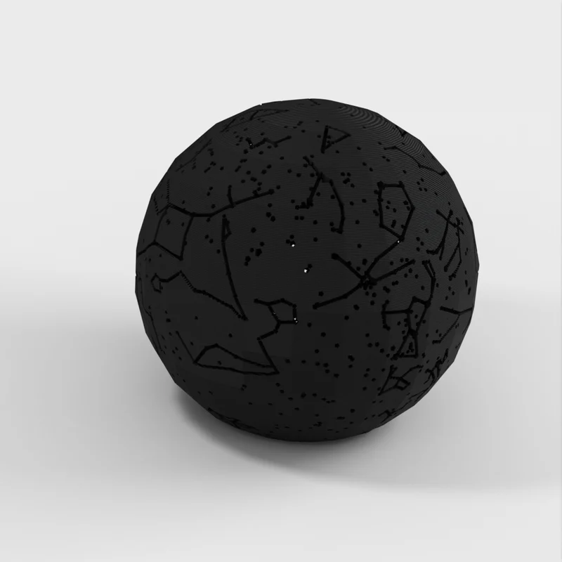 Sphère céleste avec constellations et emplacement des étoiles