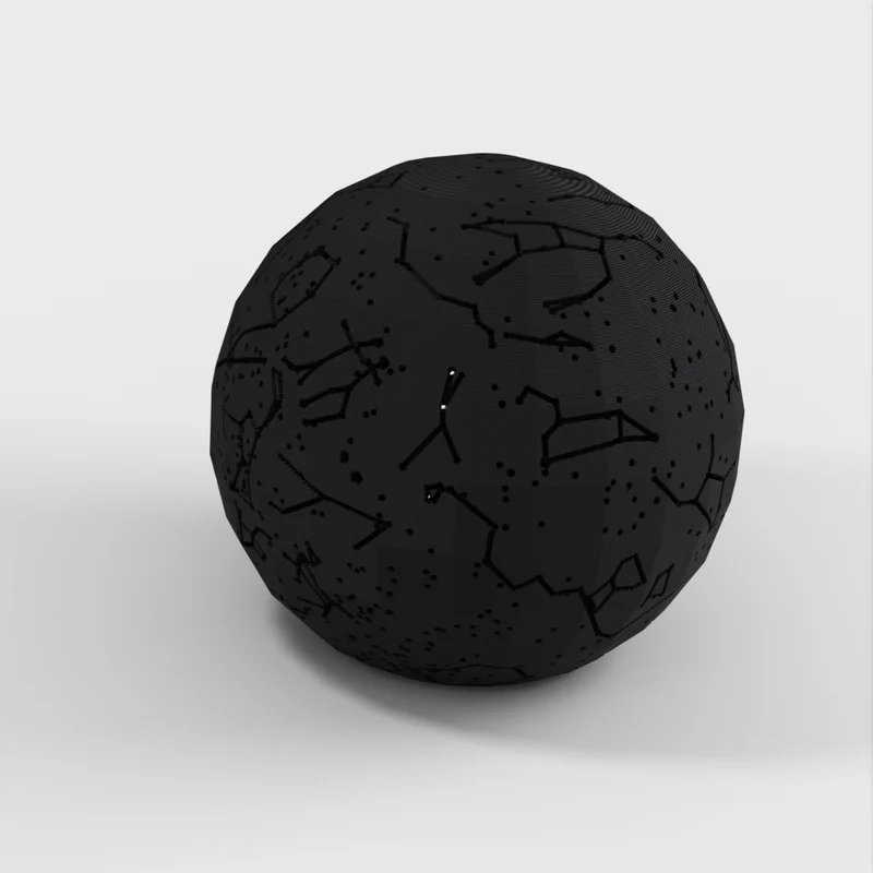 Sphère céleste avec constellations et emplacement des étoiles