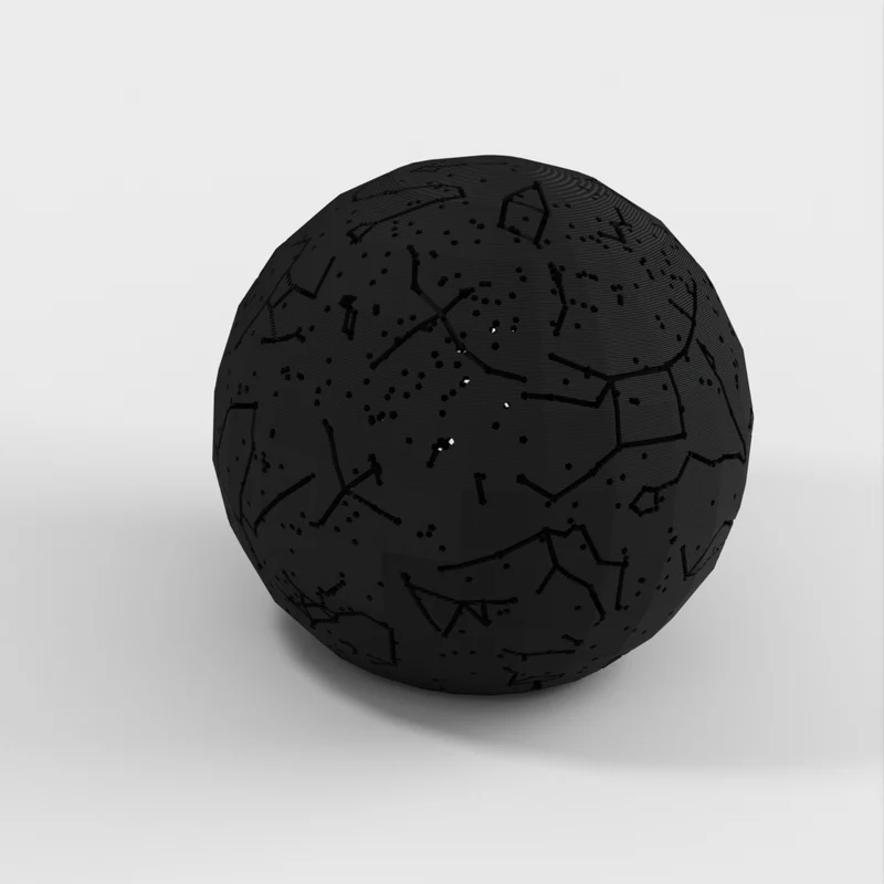 Sphère céleste avec constellations et emplacement des étoiles