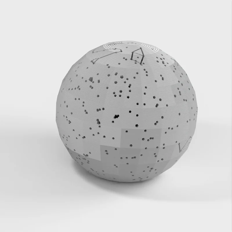 Sphère céleste avec constellations et emplacement des étoiles