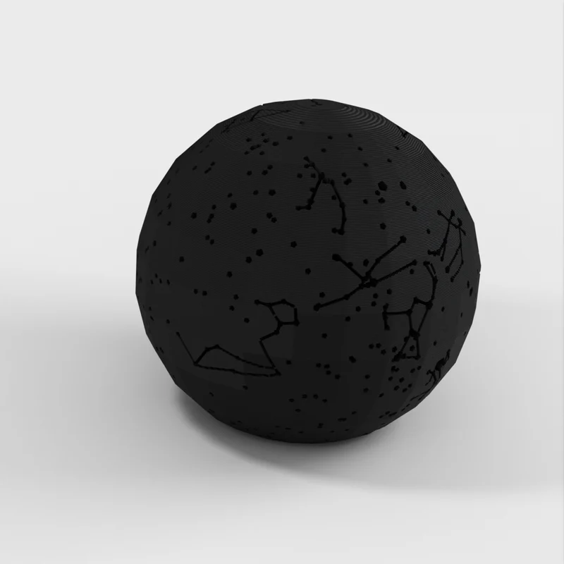 Sphère céleste avec constellations et emplacement des étoiles