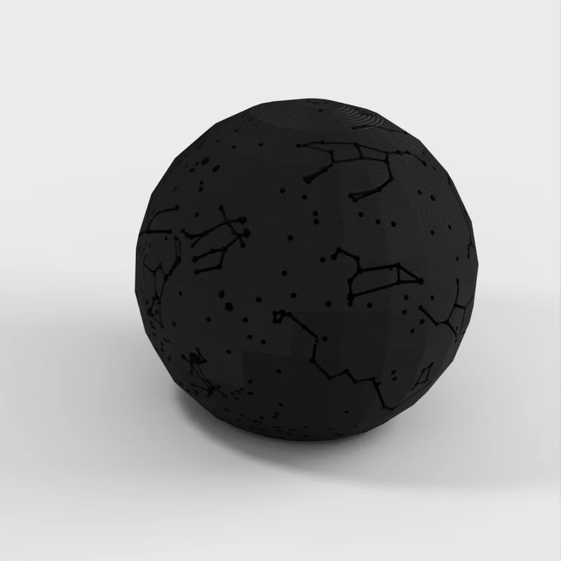 Sphère céleste avec constellations et emplacement des étoiles