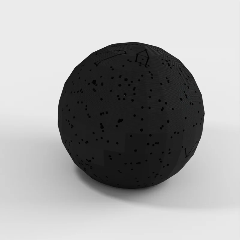 Sphère céleste avec constellations et emplacement des étoiles