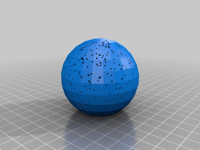 Sphère céleste avec constellations et emplacement des étoiles