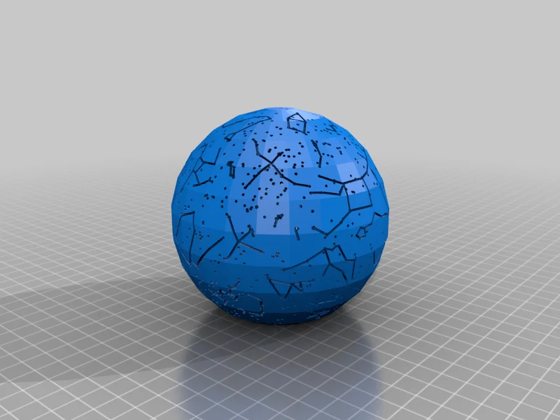 Sphère céleste avec constellations et emplacement des étoiles