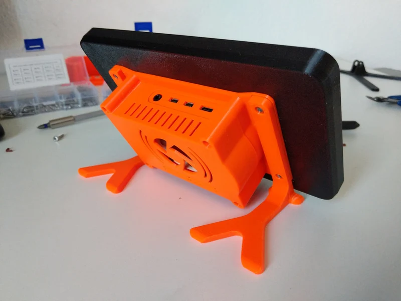 Boîtier pour écran tactile 7' avec ventilateur intégré pour Raspberry Pi 4
