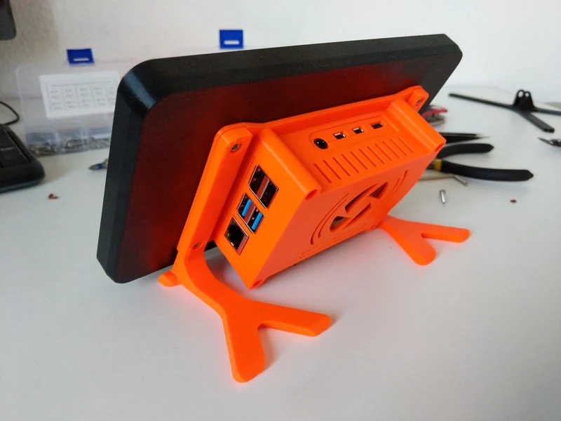 Boîtier pour écran tactile 7' avec ventilateur intégré pour Raspberry Pi 4