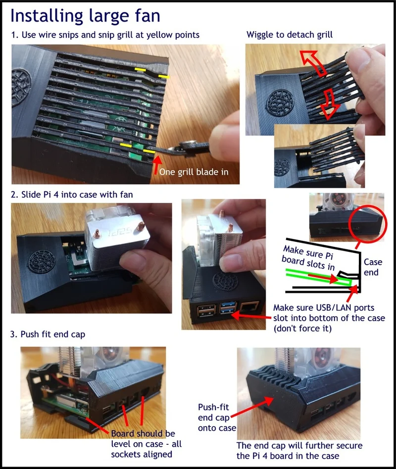 Boîtier Overclocked Raspberry Pi 4 avec support SSD et socle