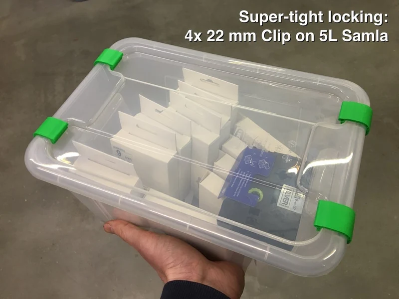 Clips de verrouillage pour boîte IKEA Samla - Paquet de 4 (5,11,22,45,65 litres)