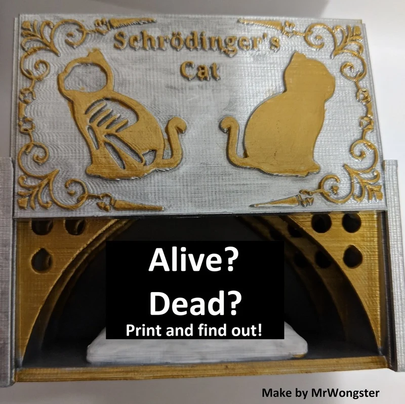 Impression 3D du chat de Schrödinger, démonstration physique de la théorie de la mécanique quantique
