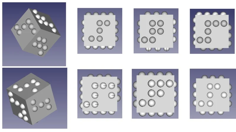 Dés en braille pour les personnes malvoyantes