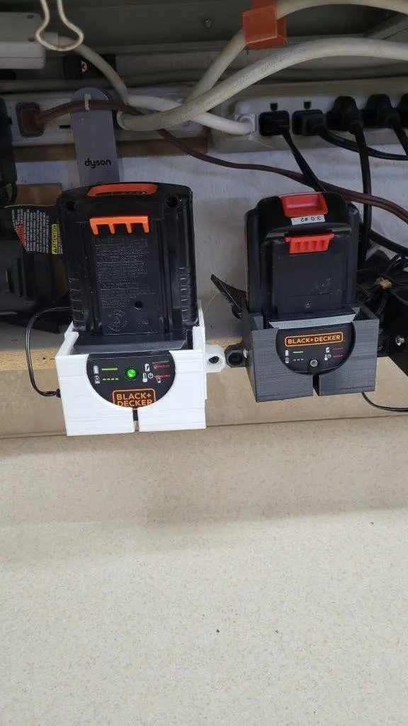 Support mural pour batterie et chargeur Black + Decker 40V