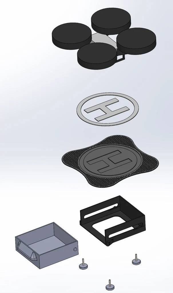 Héliport / Piste / Support pour Hélicoptère RC et Drone avec Rangement d'Accessoires