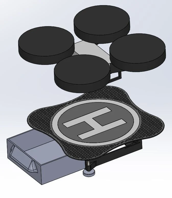 Héliport / Piste / Support pour Hélicoptère RC et Drone avec Rangement d'Accessoires