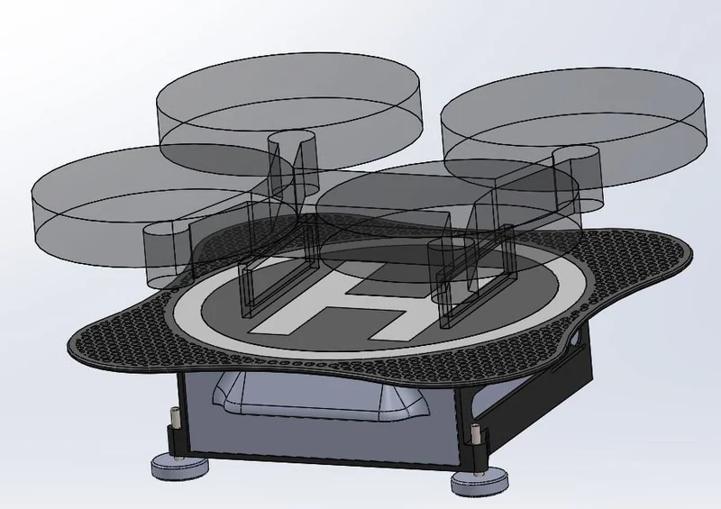 Héliport / Piste / Support pour Hélicoptère RC et Drone avec Rangement d'Accessoires