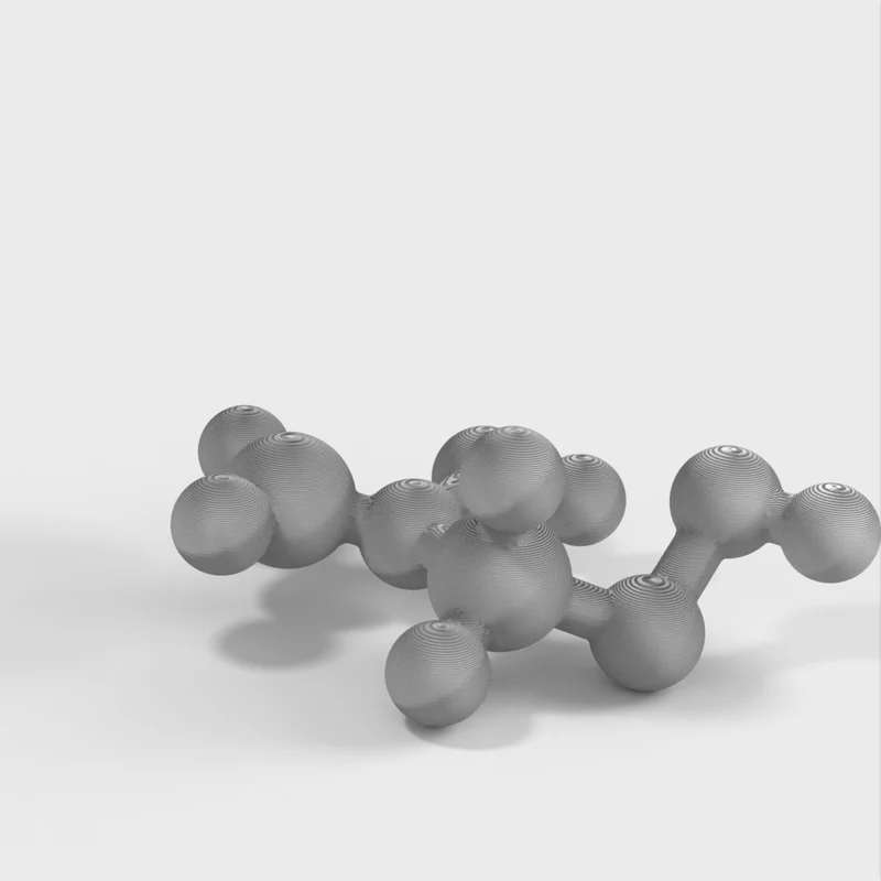 Modélisation moléculaire - Acétate de vinyle - modèle à l'échelle atomique du monomère principal du slime