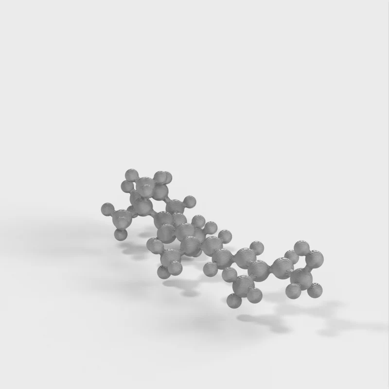Modèle moléculaire du rétinol (vitamine A) - Modèle à l'échelle atomique