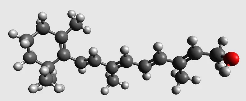 Modèle moléculaire du rétinol (vitamine A) - Modèle à l'échelle atomique