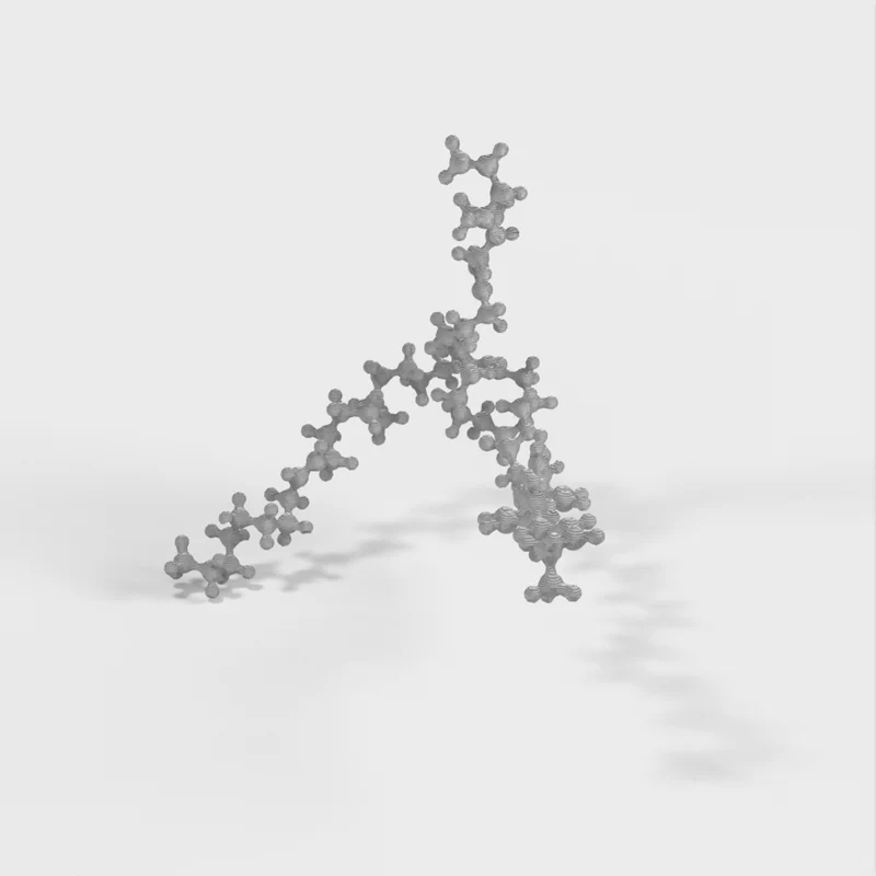 Modèle moléculaire du triacylglycérol à l'échelle atomique