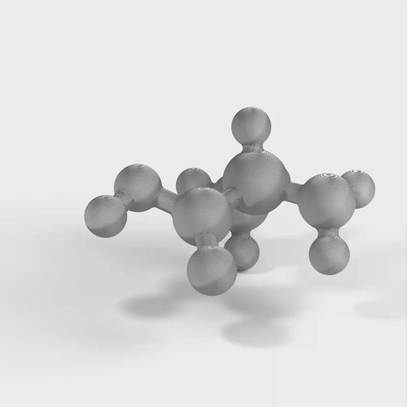 Modèle moléculaire de l'alanine à l'échelle atomique