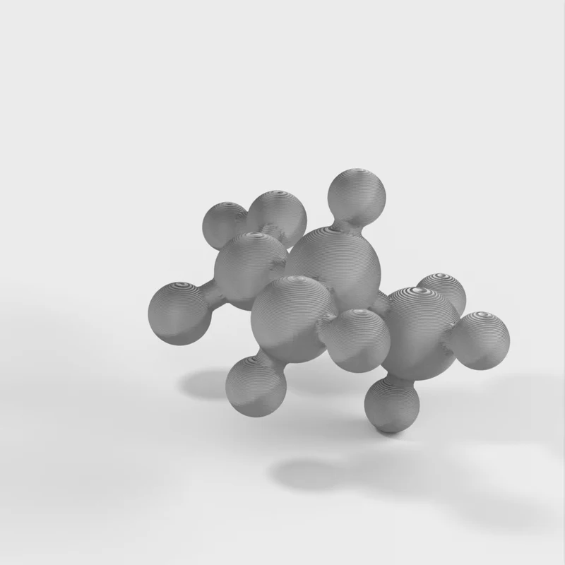 Modèle moléculaire de l'alanine à l'échelle atomique