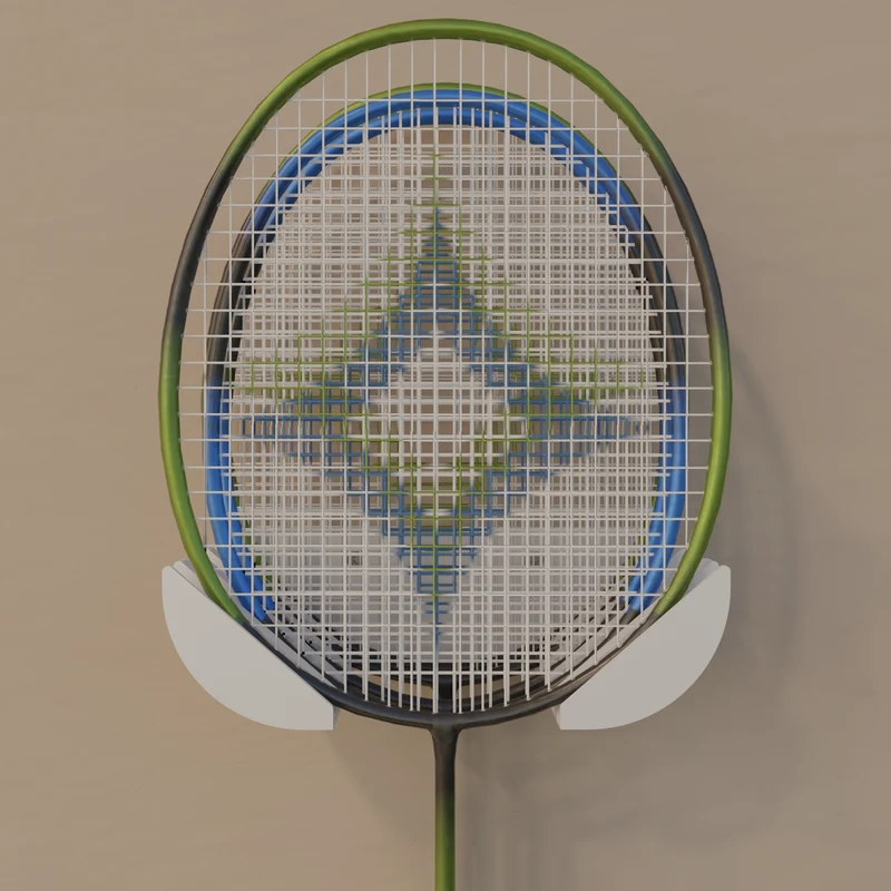Support mural pour 5 raquettes de badminton