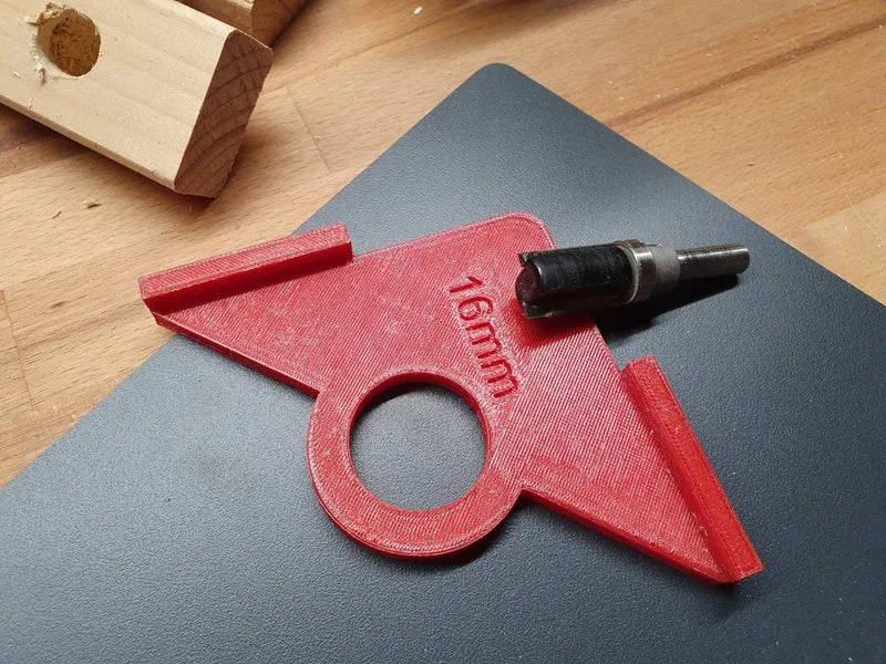 Gabarit d'angle de toupie (métrique) pour le travail du bois