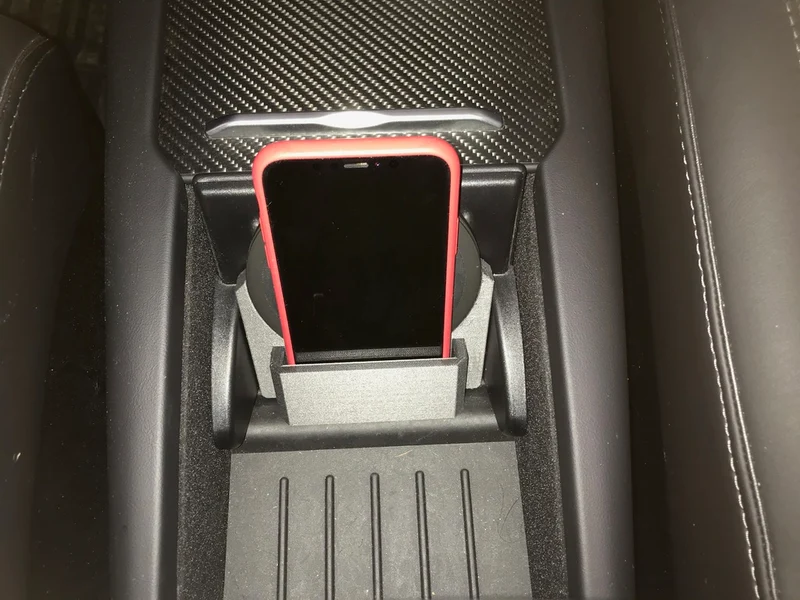Base de console centrale Tesla Model-X pour iPhone et chargeur sans fil Qi