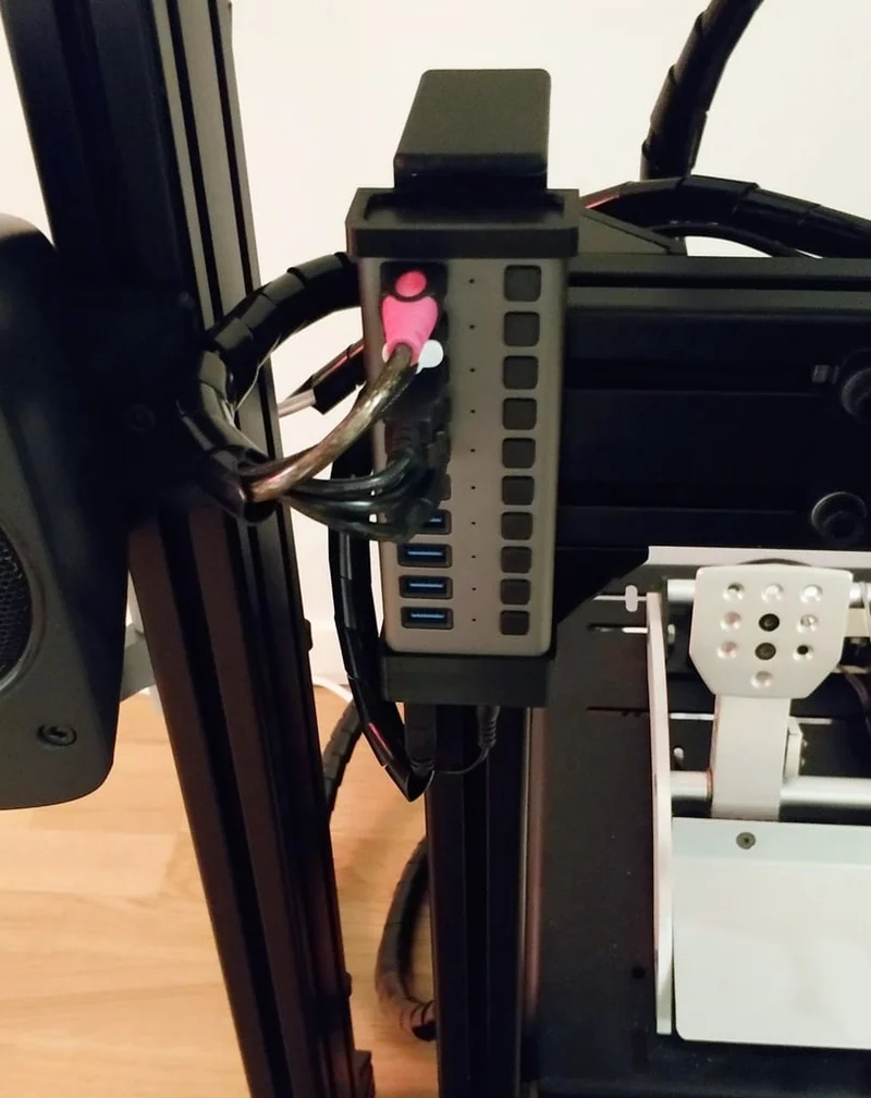 Support hub USB pour profilé aluminium 8040 4040