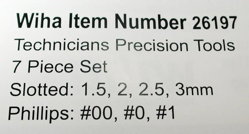 Wiha Screwdriver Set #26197 Holder