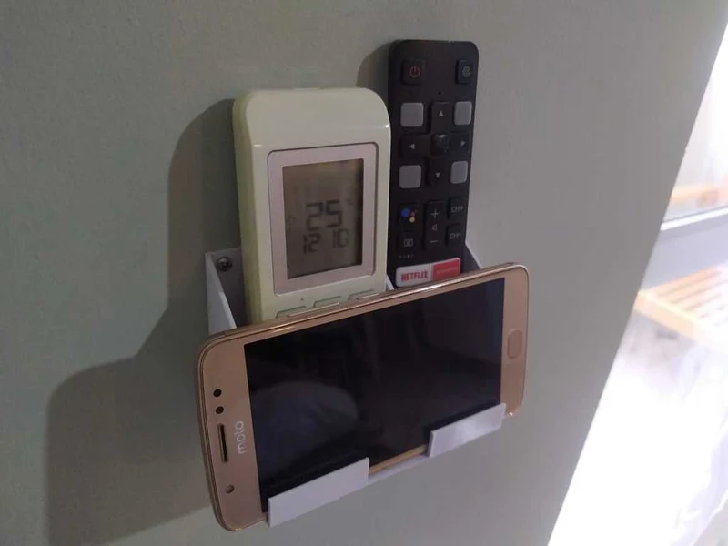 Support de télécommande mural avec support de téléphone