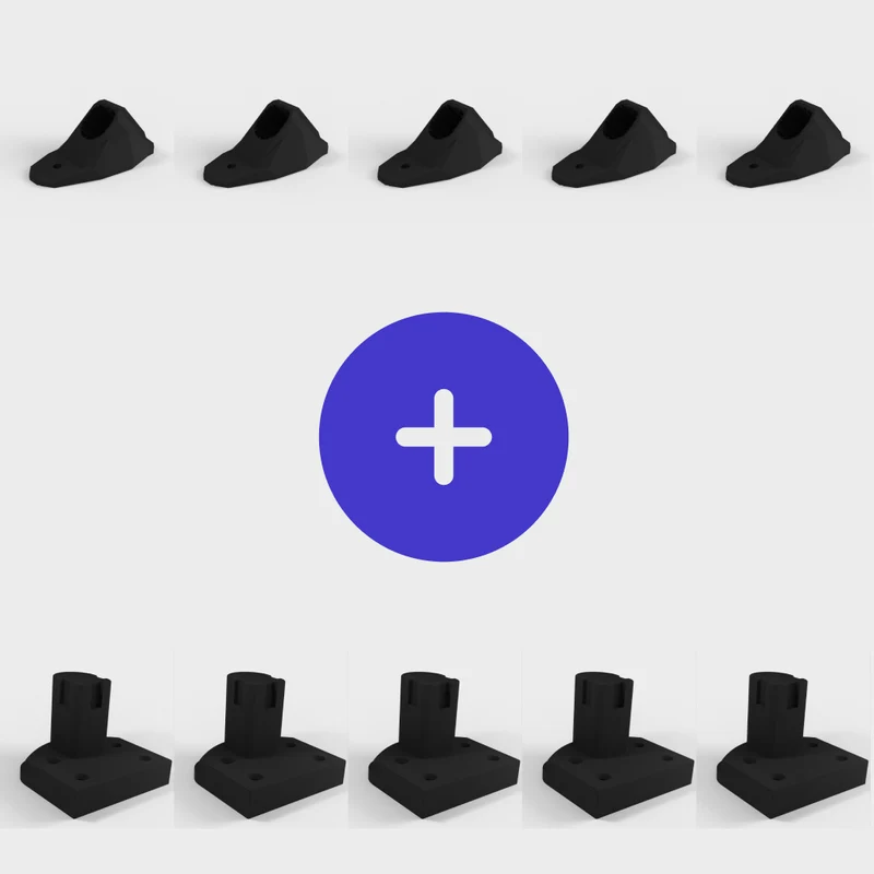 Offre packagée - 5 porte-outils et 5 porte-piles pour Ryobi 18v