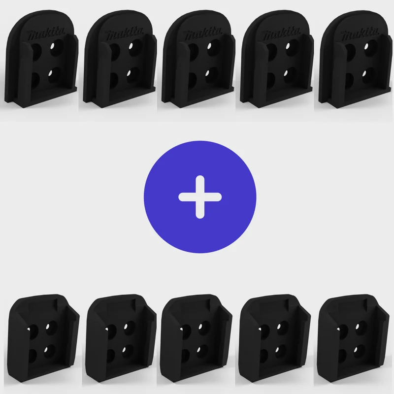 Offre packagée - 5 porte-outils et 5 porte-piles pour Makita 18v