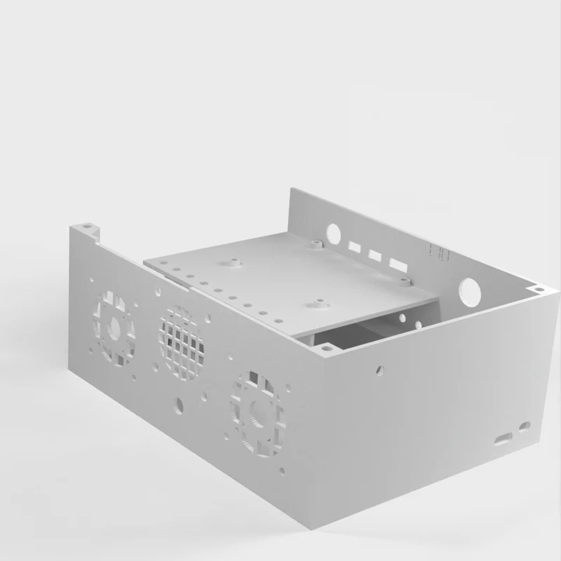 Boîtier de bureau pour Raspberry Pi 4B avec espace pour alimentation et disques SATA