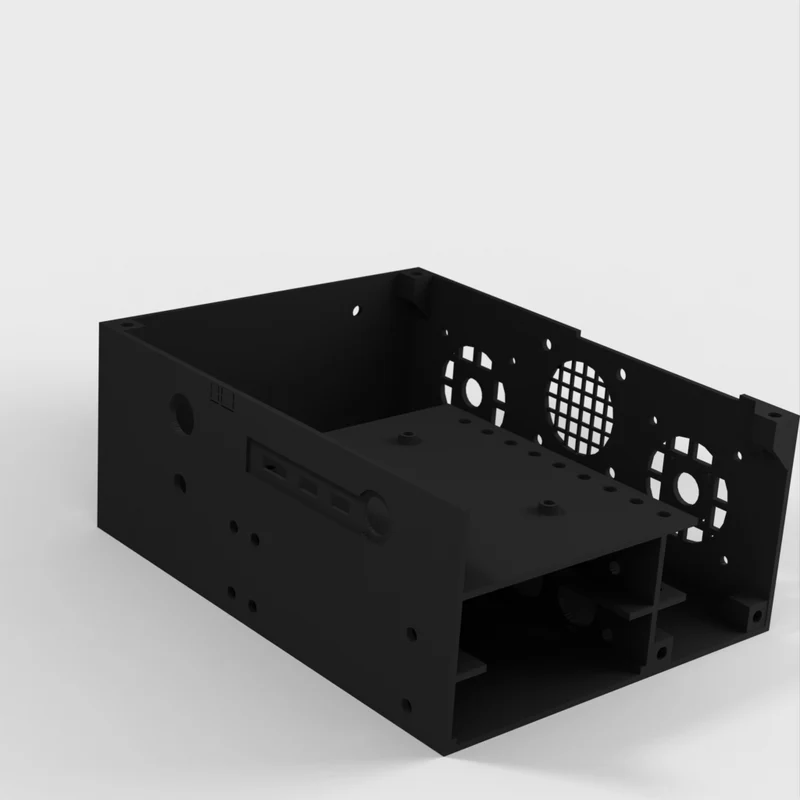 Boîtier de bureau pour Raspberry Pi 4B avec espace pour alimentation et disques SATA